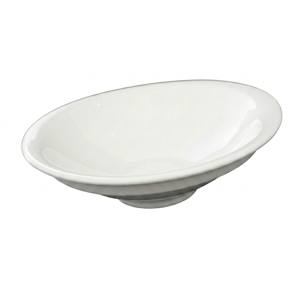 Steed Plain White Ceramic Round Bowl, 7 Inch (17.78 cm)